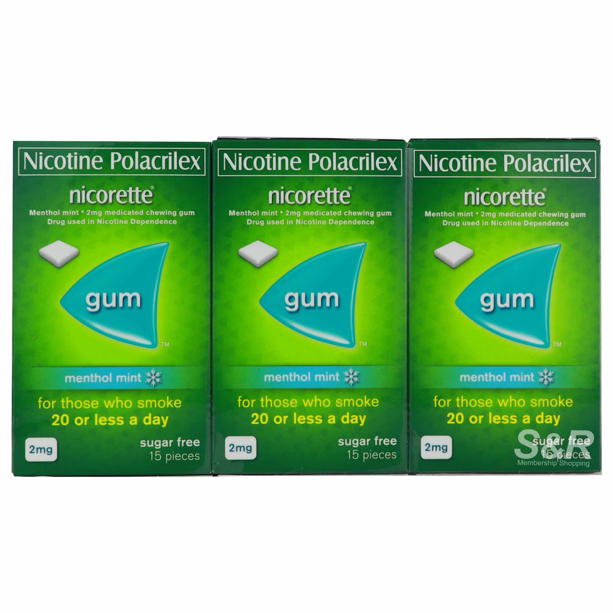 Nicorette Menthol Mint Gum 3 packs